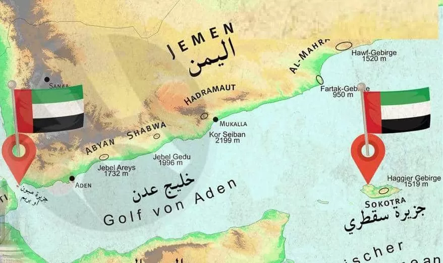 خارطة المواقع الاستراتيجية التي سيطرت عليها الإمارات لسنوات جنوب اليمن